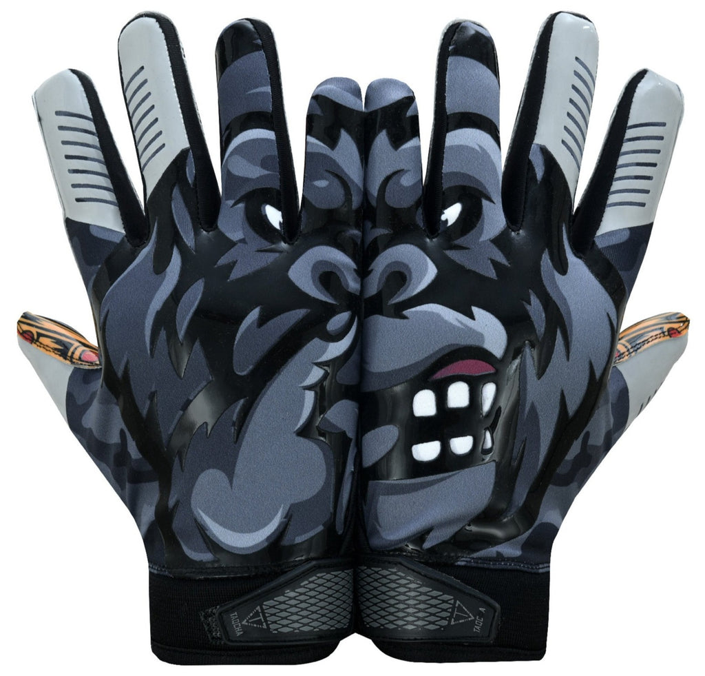 Gorilla Black American Football Gloves - Grav8y