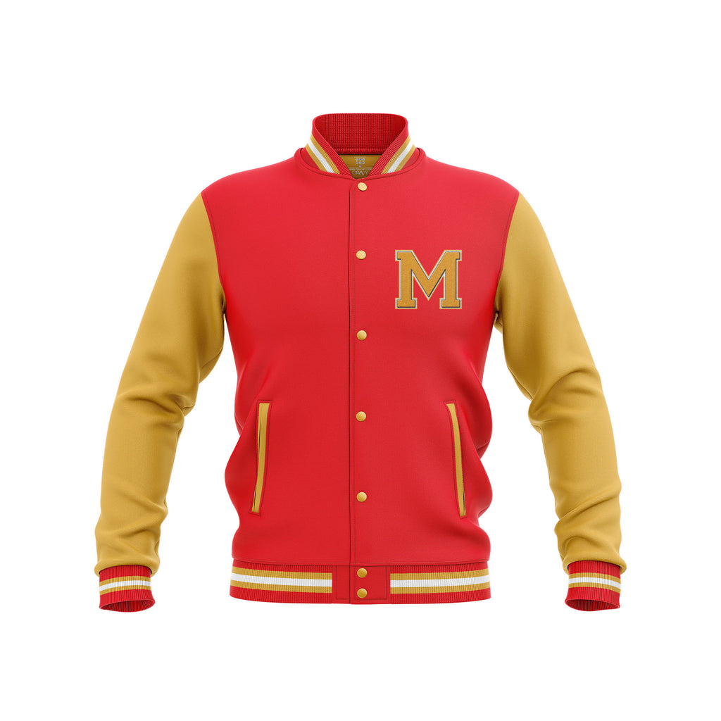Thriller M logo Red wool varsity jacket