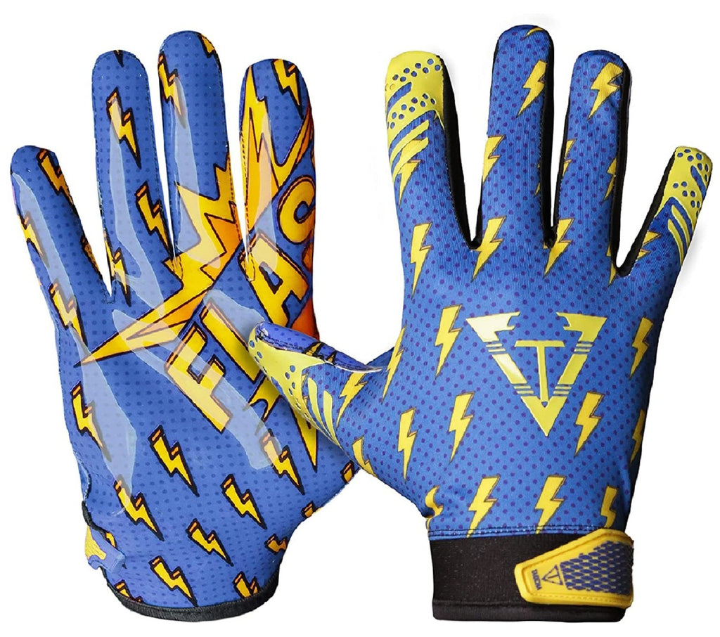Thunder Blue High-Performance American Football Gloves